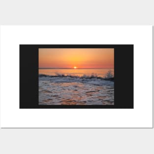 Ocean Sunset Waves Posters and Art
